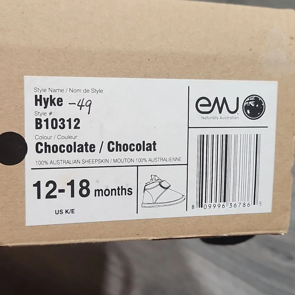 NIB Emu Hyke Chocolate Brown Suede Sheerling Booties